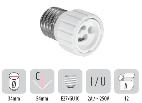 806PB03 Фасунга адаптер E27/GU10