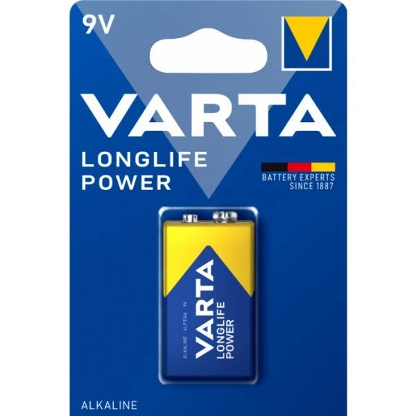 902VR21 Усилена алкална батерия Varta Longlife Power 9V 6LP3146