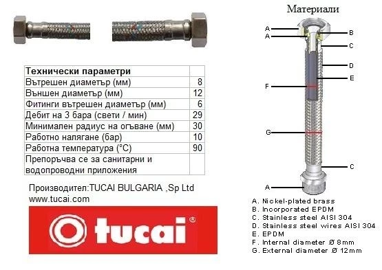 502ST54 Мека връзка 50 Г3/8-Г1/2 8123