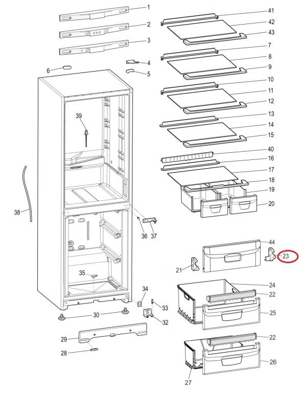Държач за врата 075600-INDESIT