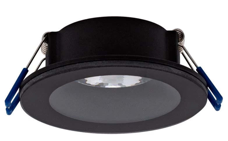 ЛУНА (ТЯЛО) ЗА ВГРАЖДАНЕ КРЪГ, ЧЕРНА, СТАЦИОНАРНА, IP44, АЛУМИНИЙ И СТЪКЛО