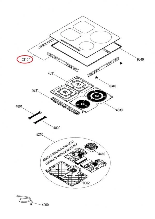 Стъклен плот 488000623703 - WHIRLPOOL