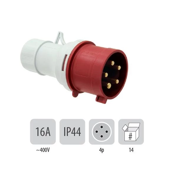 802PB28 Подвижен щепсъл IP44 16A 4P