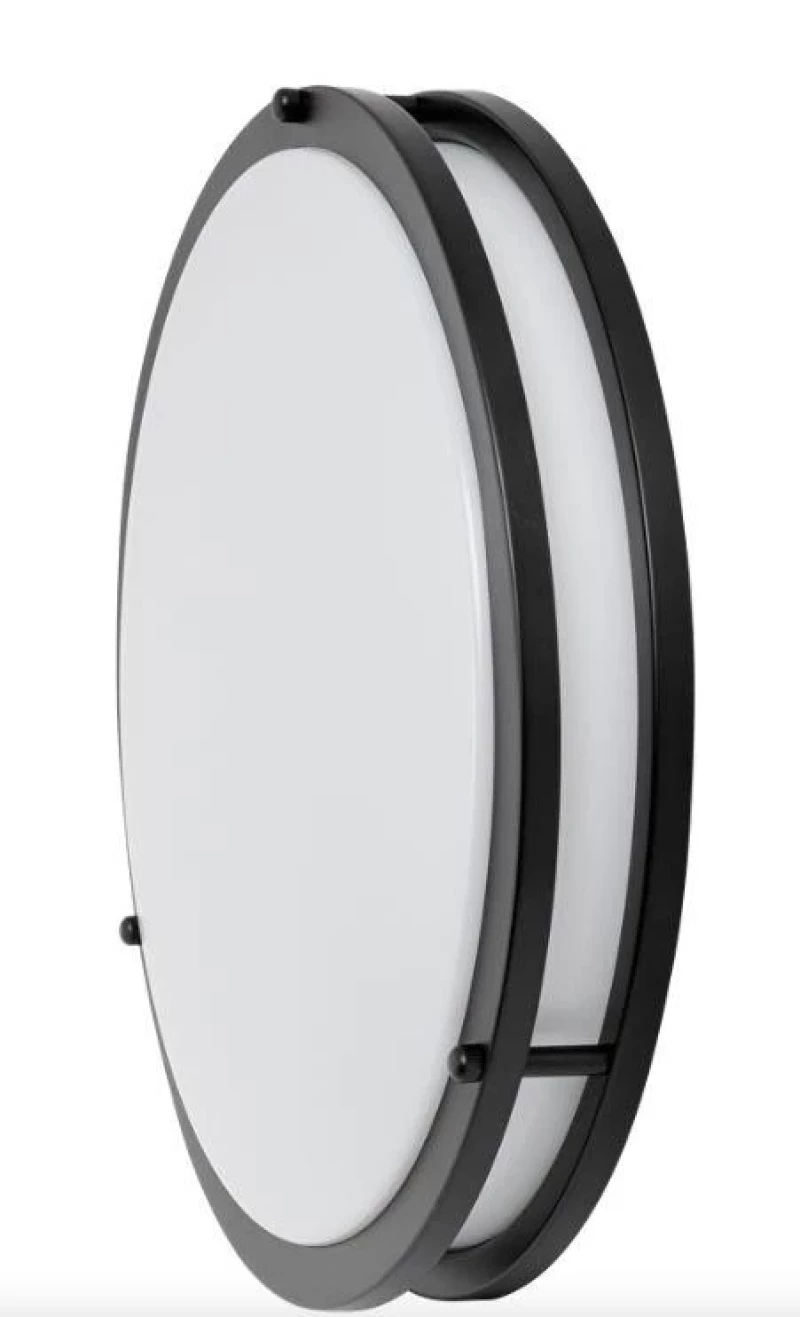 Декоративна LED плафониера 24W, 4200K, 220-240V AC, черна, кръг, IP20