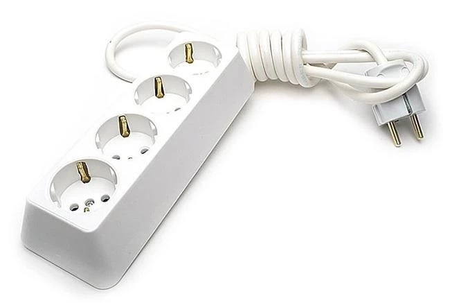 801TH50 Съединител четворен с шнур - 2m 3x1.5 бял