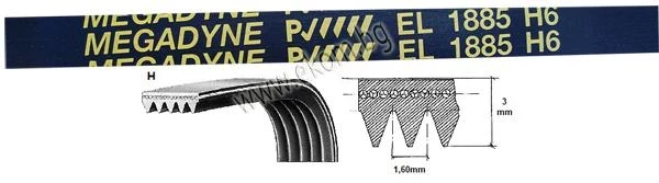 116LG56 Ремък 1885мм H6 EL гумен