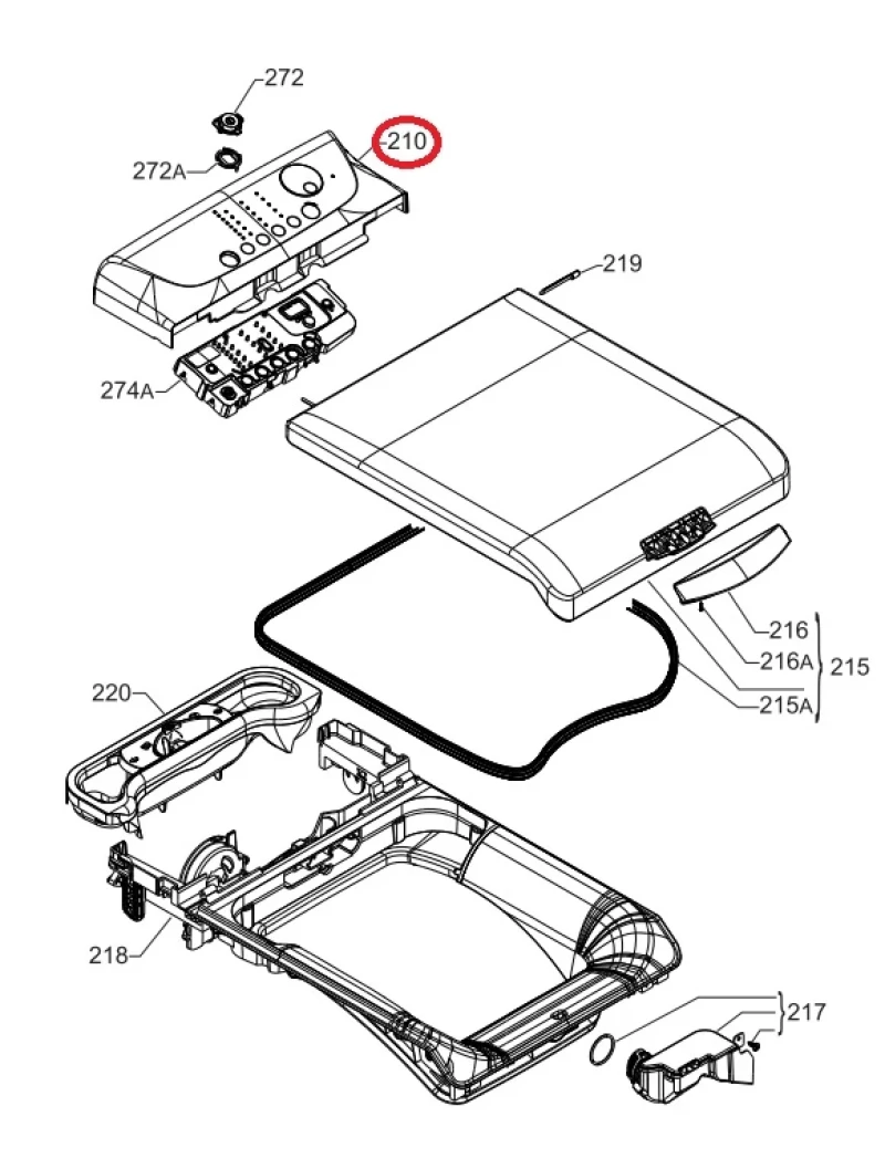 Горен панел 140037875014 - ELECTROLUX
