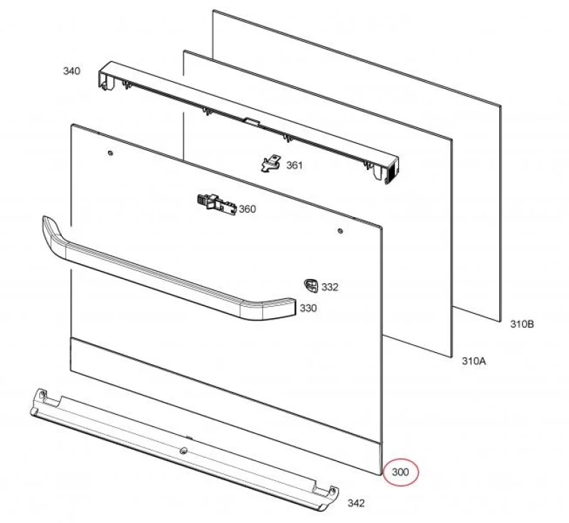 Външно стъкло 5612573047 - ELECTROLUX