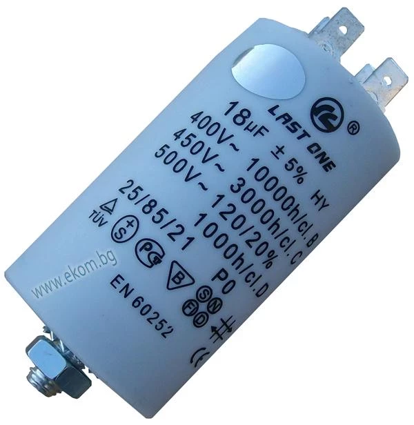 112LG12A Кондензатор 18mF/450VAC с кабелни обувки