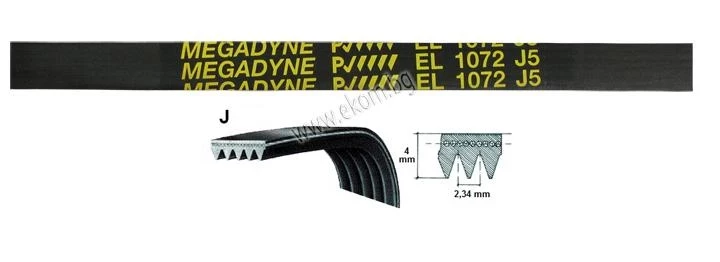 116LG233 Ремък 1072мм J5 EL гумен