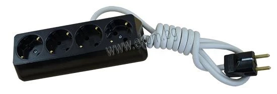 801TH51 Съединител четворен с шнур -2m 3x1.5 черен