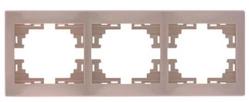 803ЕЛ21 Рамка за контакт тройна Мира крем 701-0300-148