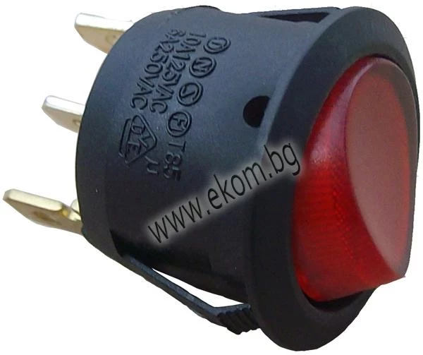 446КМ28 Ключ светещ кръгъл червен