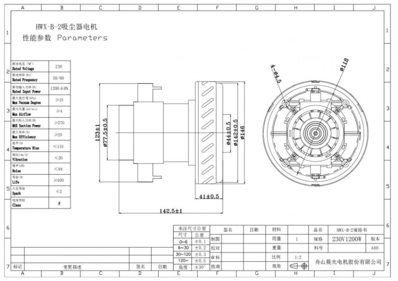 406VA01 Мотор прахосмукачка 1200 W перяща