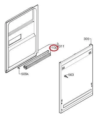125ZN09 Долен уплътнител за врата-ELECTROLUX