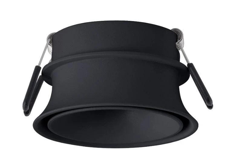 Декоративна рамка за вграждане с ниско ниво на заслепяване с втори осветен декоративен кръг, черна