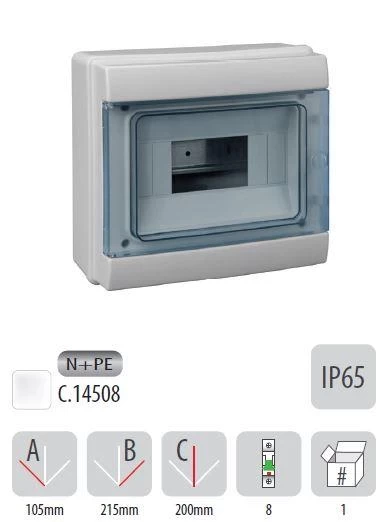 812PB01 Апартаментно табло 8 OM IP65