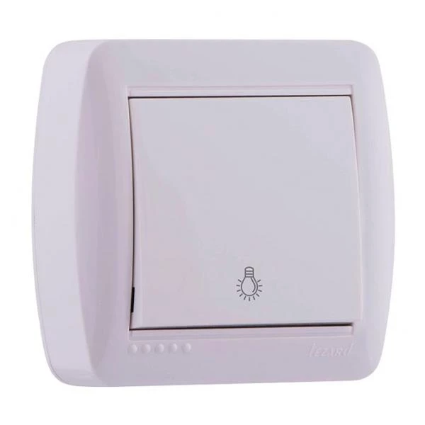 804ЕЛ19 Бутон стълбищен открит монтаж Демет бял 711-0200-102