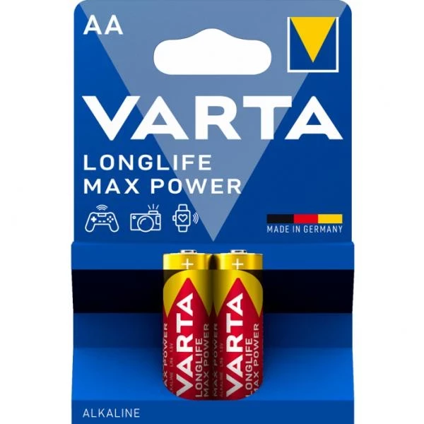 902VR18 Усилени алкални батерии Varta Longlife Max Power AA LR6 2 бр.