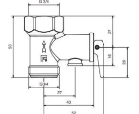 Снимка на 553БР01 Баланс вентил комбиниран 3/4" 8.5 bar с изпускател