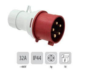 Снимка на 802PB29 Подвижен щепсъл IP44 32A 4P