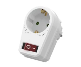 Снимка на Адаптер за контакт с 1 Шуко гнездо, с ключ, бял