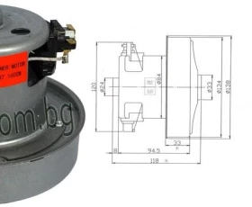 Снимка на 406VA09 Мотор прахосмукачка с борд 1600 W