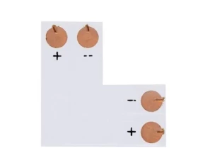 Снимка на ЪГЛОВ КОНЕКТОР ЗА ЕДНОЦВЕТНА LED ЛЕНТА 10ММ