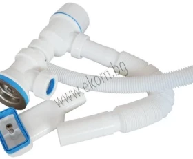 Снимка на 103WT97 Сифон бут. за умив. с витло и гофрирана връзка и преливник