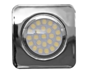 Снимка на МЕБЕЛНА СВЕТОДИОДНА ЛУНА ЗА ВГРАЖДАНЕ, КВАДРАТ, 3W, 4200K, 12V DC, НЕУТРАЛНА СВЕТЛИНА, SMD2835, IP44, ХРОМ
