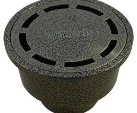 Снимка на 103WT15 Сифон подов алуминиев прав кръгъл - злато шагрен - Ф 50