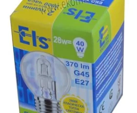 Снимка на Халогенна лампа G45 E27 28W 230V ЕКО