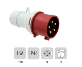 Снимка на 802PB28 Подвижен щепсъл IP44 16A 4P