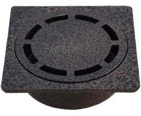 Снимка на 103WT23 Сифон подов алуминиев прав квадратен - мед шагрен - Ф 50