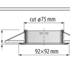 Снимка на Рамка за вграждане квадрат, GU10, подвижна, чернa, IP20
