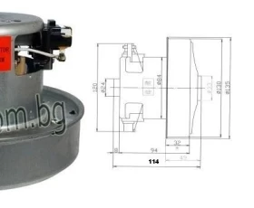 Снимка на 406VA11 Мотор прахосмукачка с борд 1400W