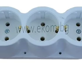 Снимка на 801TH44 Съединител троен без шнур удароустойчив бял