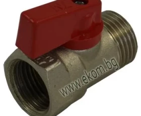 Снимка на Сферичен кран мини 1/2" М/Ж червена дръжка