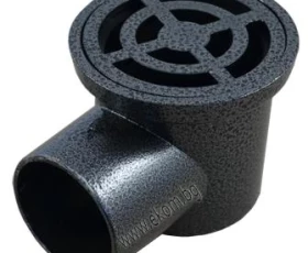 Снимка на 103WT07 Сифон подов алуминиев рогов кръгъл - сребро шагрен - Ф 50