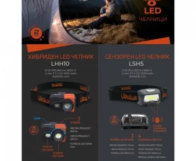 Снимка на Сензорен LED челник 5W, 6500K, 5V DC, IP44