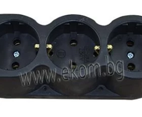 Снимка на 801TH43 Съединител троен без шнур удароустойчив черен