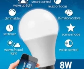 Снимка на WIFI SMART LED КРУШКА, 8W E27 RGB+4200K 270° 220-240V AC