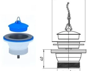 Снимка на 170WT08 ВИТЛО ЗА СИФОН С ТАПА PVC Ф70 1 1/2" M105
