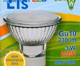 Снимка на GU10 LED 3W 230LM 4000K SMD МАТОВА