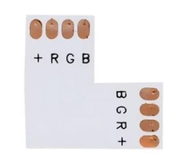 Снимка на ЪГЛОВ КОНЕКТОР ЗА RGB LED ЛЕНТА 10ММ