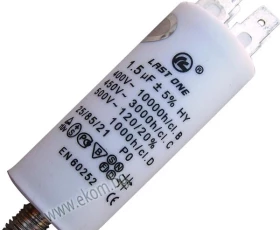 Снимка на 112LG19A Кондензатор 1,5mF/450VAC с кабелни обувки