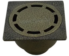 Снимка на 103WT21 Сифон подов алуминиев прав квадратен - злато шагрен - Ф 50