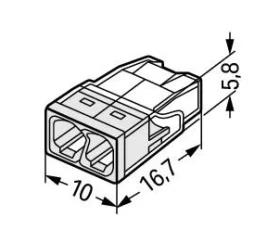 Снимка на 805WG03 КЛЕМА 2х0.5-2.5mm2 2273-202