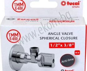 Снимка на 104TU07 Ъглов кран Е650 1/2"-3/8" 0400021