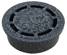 Снимка на 103WT16 Сифон подов алуминиев прав кръгъл - сребро шагрен - Ф 50